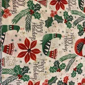 Happy Holidays Poinsettias Mask